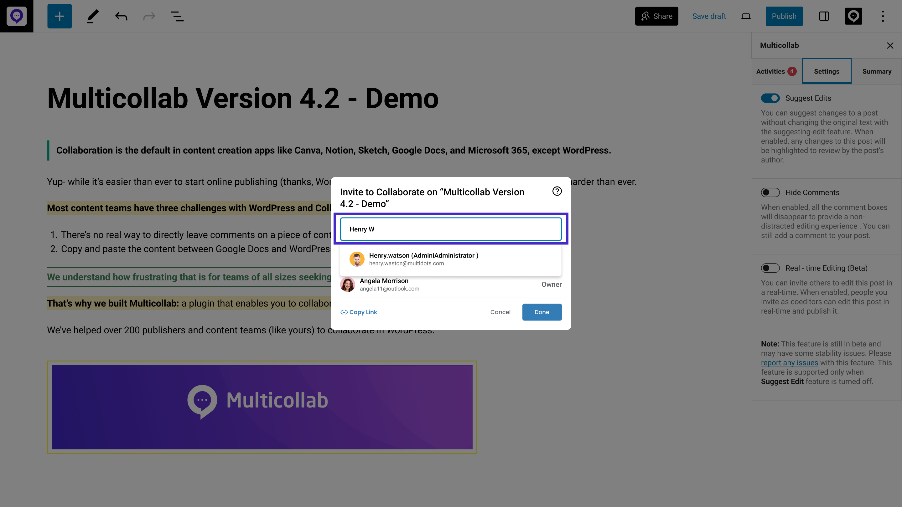 Getting started with multicollab 19