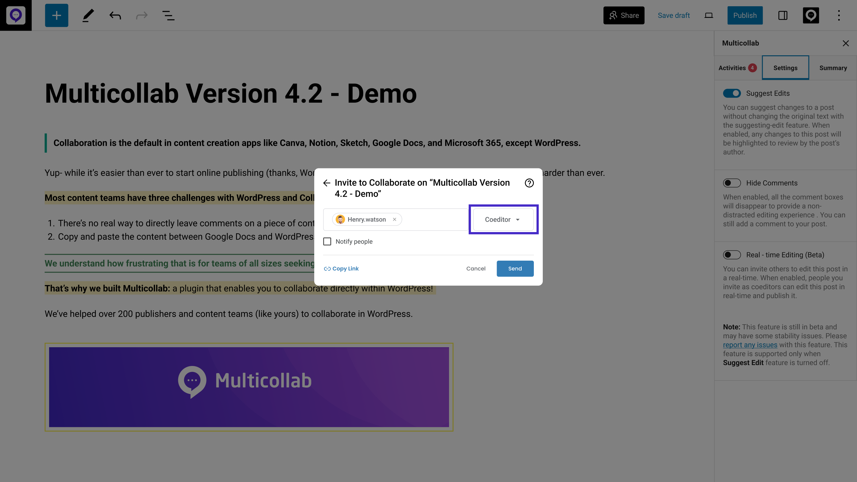 Getting started with multicollab 22