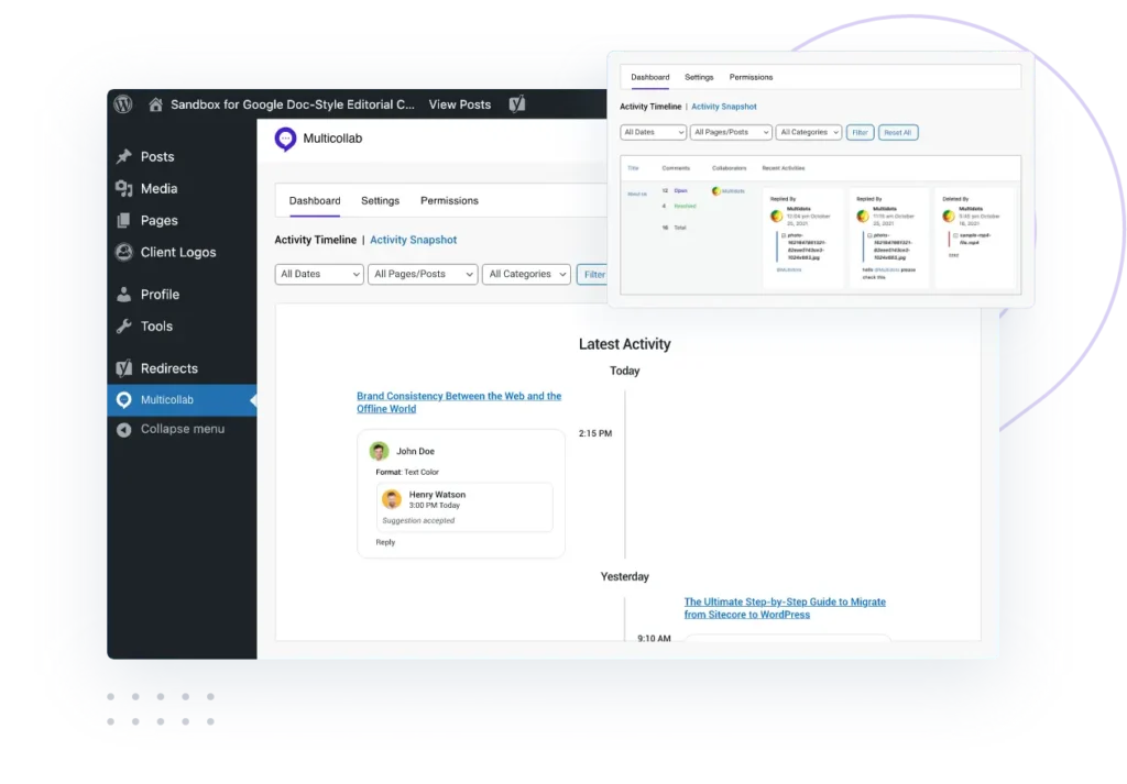 Advanced reports Multicollab