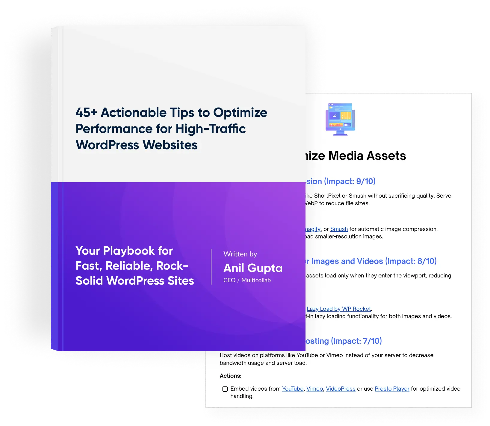 Download a Free Actionable Guide: 45+ Actionable Tips to Optimize Performance for High-Traffic WordPress Websites